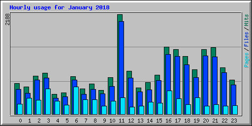 Hourly usage for January 2018